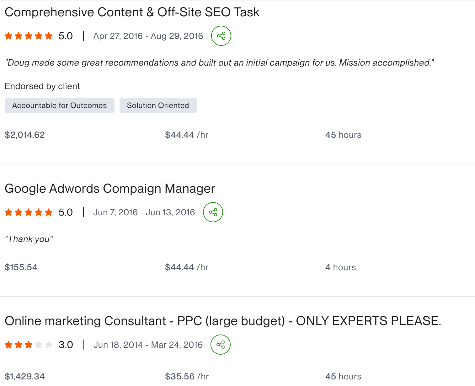 Google Ads 4.3 star solution oriented client result
