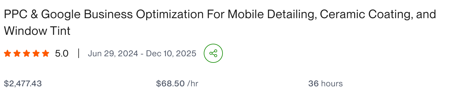 Google Ads for Commercial Doors — 5.0, $3,002.61, 44 hrs