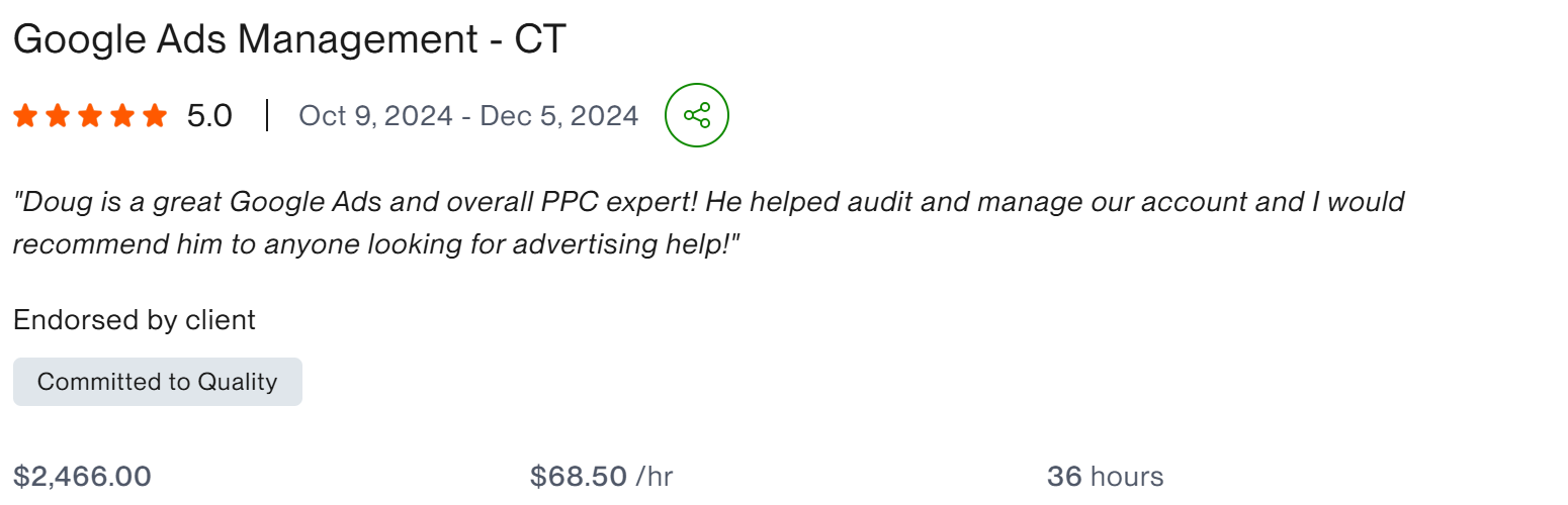 Client result - Google Ads Management CT