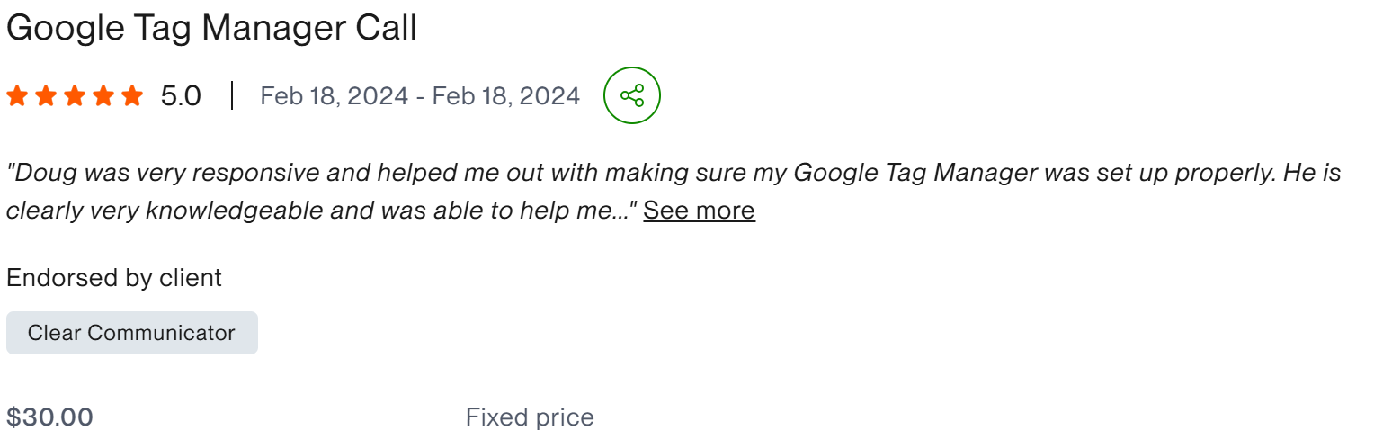 Google Tag Manager Call - client result