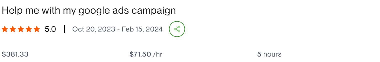 Help with Google Ads campaign - client result