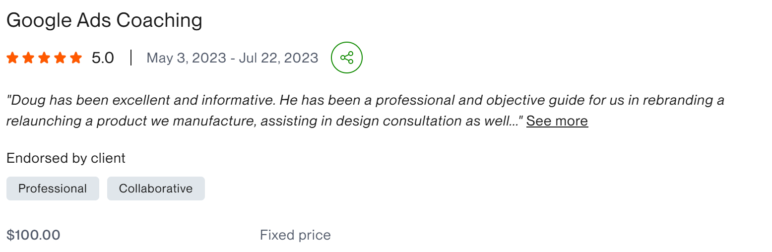 Google Ads Coaching professional collaborative client result