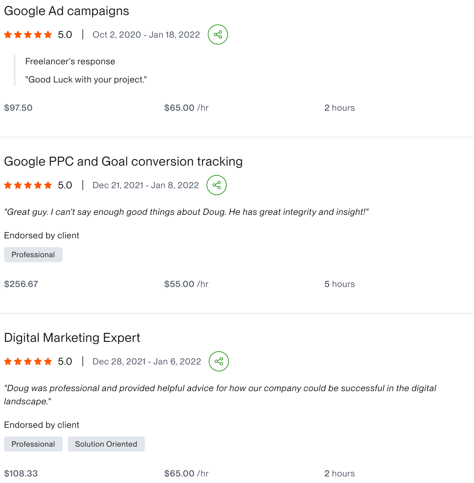 Google Ad campaigns Google PPC Goal conversion tracking Digital Marketing Expert five star client result