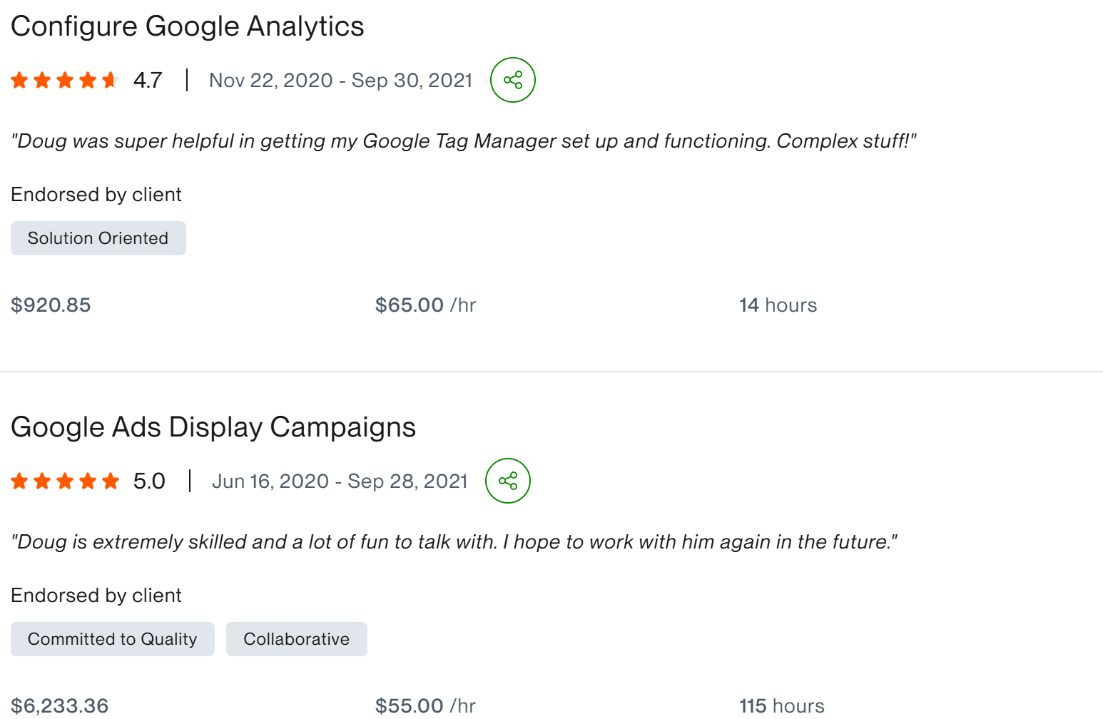 Configure Google Analytics Google Ads Display Campaigns client result